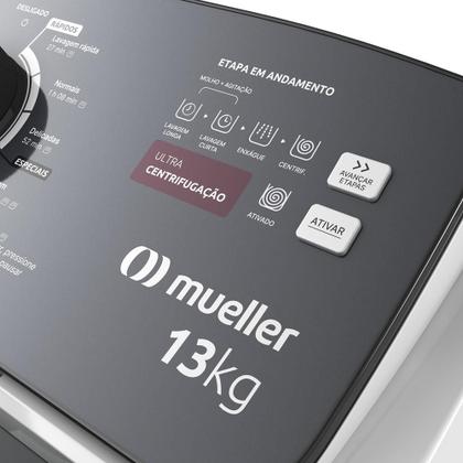 Imagem de Máquina De Lavar Mueller 13kg Automática com Ultracentrifugação e Ciclo Rápido Branca MLA13 220V