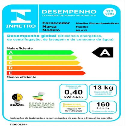 Imagem de Máquina de Lavar Mueller 17kg, com Ultracentrifugação e Ciclo Rápido MLA17