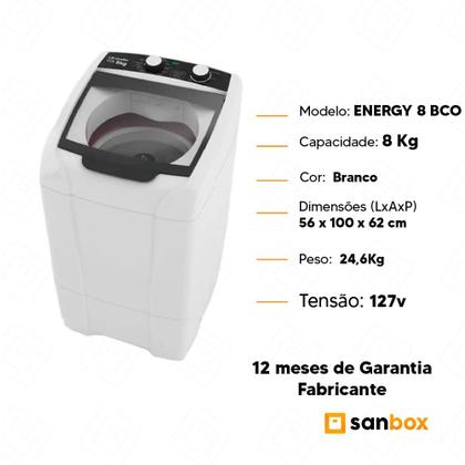 Imagem de Máquina de Lavar Mueller Energy Automática 8kg Ciclo Rápido BCO-127v