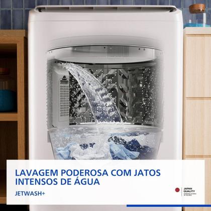 Imagem de Máquina de Lavar Panasonic 19Kg com 10 Programas de Lavagem e Smartsense Branca NA-F190G1WB 220V