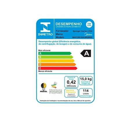 Imagem de Máquina de Lavar Roupa 15kg Midea Wave Agitator Branca 220V