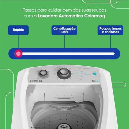 Imagem de Máquina de Lavar Roupas 12 Kg Colormaq LCA - Sistema Antimanchas, Filtro Duplo de Fiapos, Branca