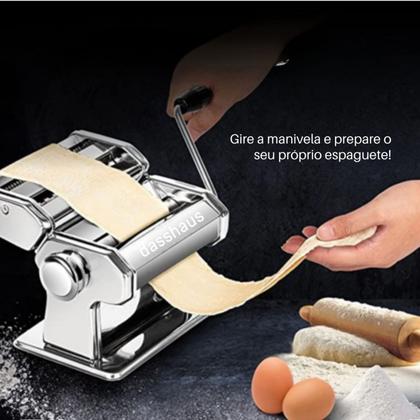 Imagem de Maquina de Macarrão Caseira para Massas Espaguete Ravióli Talharim Lasanha Pastel Manual