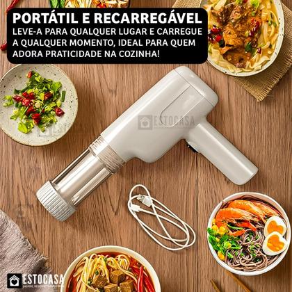 Imagem de Maquina De Macarrão Elétrica Massa Caseira Portátil 6 Moldes