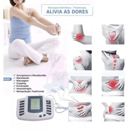 Imagem de Máquina de Massagem Terapêutica Fisioterapia 8 Adesivos Eletrochoque + Chinelo