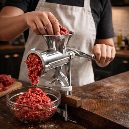 Imagem de Máquina De Moer Carne Manual Bestfer N10 Manual Com Acessórios E Fixador de Mesa