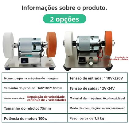Imagem de Máquina de Moer Dupla Elétrica 100W - Micro, Grosso e Fino Polimento
