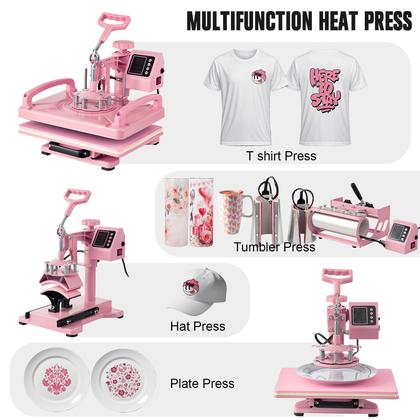Imagem de Máquina de prensa térmica Hitgrand 8 em 1, copo de 30 ml para camisetas