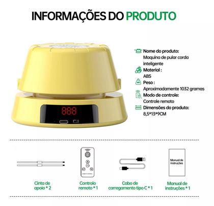 Imagem de Máquina De Pular Corda Automática Controle 10 Modos Usb - ALTA PERFORMANCE - EMAGRECER - EXERCICIO