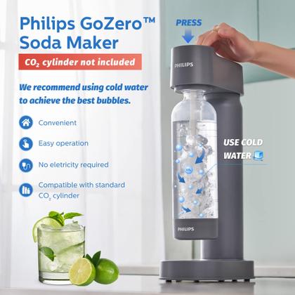 Imagem de Máquina de Refrigerante Philips com Garrafa de 1L - Água com Gás - Cinza