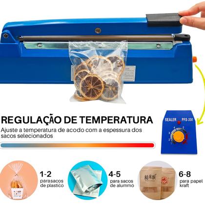 Imagem de Máquina De Selar Lacrar Embalagens Plásticas Azul 500w 220v