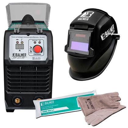 Imagem de Máquina de Solda Inversora e TIG 200A JOY 223 DV Bivolt Kit c/ Máscara, Eletrodo e Luvas BALMER