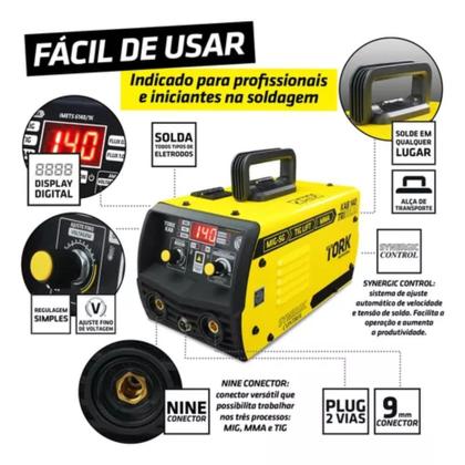 Imagem de Maquina De Solda Inversora Mig Sem Gas Tig Eletrodo Bivolt