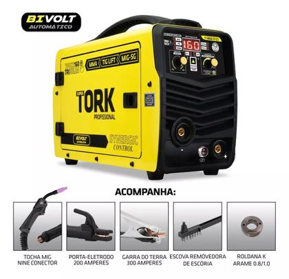 Imagem de Maquina De Solda Inversora Mig Tig Mma Multiprocesso 160 A Bivolt Trisolda Imets81605kbiv Supertork