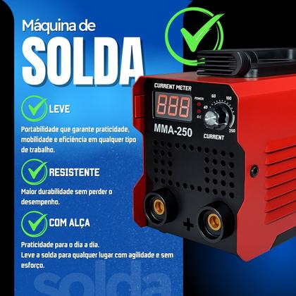 Imagem de Maquina de solda Profissional Inversora 120a Eletrodo portátil visor digital 220v