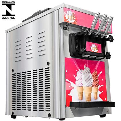 Imagem de Máquina de Sorvete Expresso 3 Sabores Inox Conservação Noturna - 220v