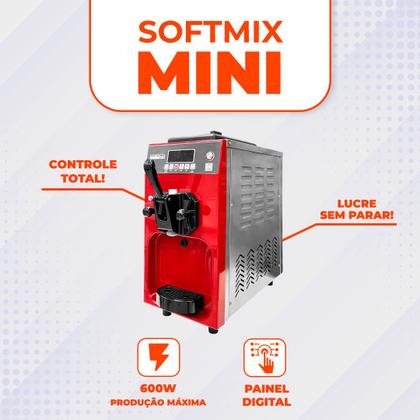 Imagem de Maquina de Sorvete Expresso Balcão Açaí Frozen Soft Mix Mini Gourmet 120 Casquinhas Por Hora Compacta Print