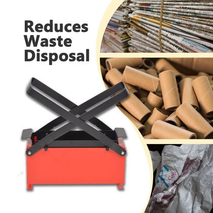 Imagem de Máquina de tijolos de papel vidaXL Aço preto e vermelho 34x14x14cm