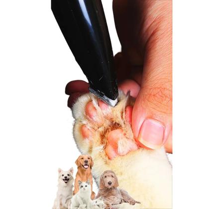 Imagem de Maquina de Tosa de Pata Orelha Cao Cachorro Gato Aparador de Pelo Sem Fio Animal de Estimaçao Silencioso Seguro