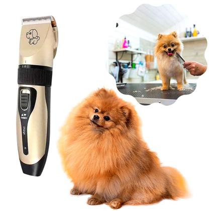 Imagem de Máquina De Tosa Para Pets Corta Pelo Sem Fio Cachorro Gato Coelho