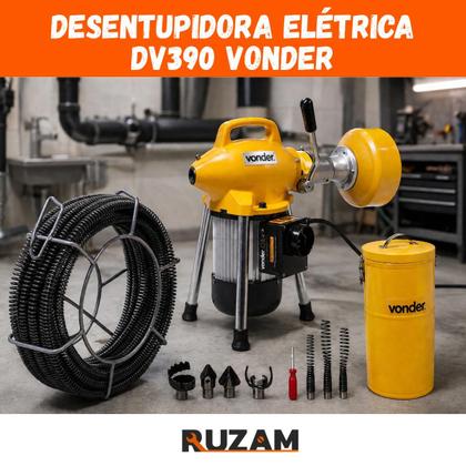 Imagem de Maquina Desentupidora de Fossa Tubulação Banheiro Ralo Cozinha 16m de Cabo 390w Eletrica Potente Desentope Rapido