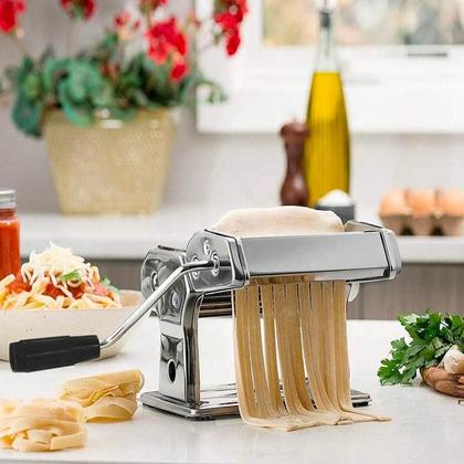 Imagem de Máquina Fer Macarrão Massas Manual Caseiro Italiana Fresca