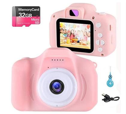 Imagem de Máquina Fotográfica Digital Infantil Sd Vídeos Hd Fotos Jogo Cor Rosa