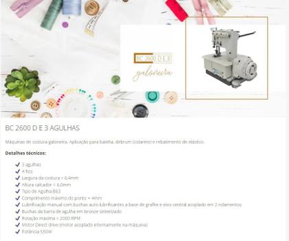 Imagem de Máquina Galoneira Direct Drive 3 Ag. + Viés,  Bracob+mesa