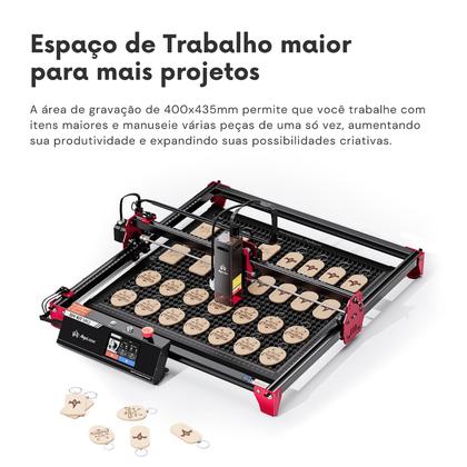 Imagem de Máquina Gravadora e Corte a Laser CNC DIY MK2 10W 41x41cm com Suporte e Treinamento Gratuito