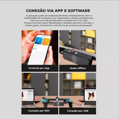 Imagem de Maquina Gravadora Impressora Laser Corte Cnc Two Trees Wi-Fi 80w 30x30cm TTS 10 Pro