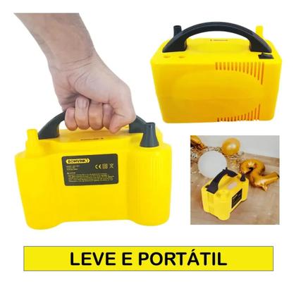 Imagem de Máquina Infladora De Encher Bexiga 2 Bicos Bomba Elétrica 110v 600w BOM8913
