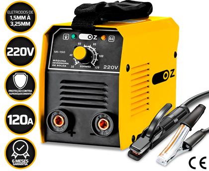 Imagem de Máquina Inversora De Solda 120a 4800W Mma Eletrodo Portátil 220V Preto e Amarelo
