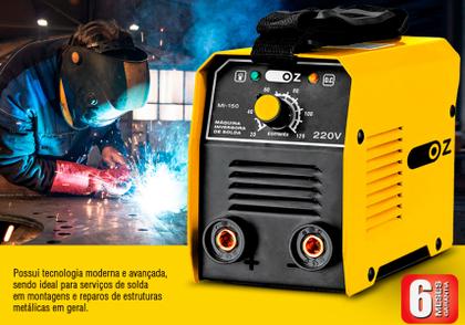 Imagem de Máquina Inversora De Solda 120a 4800W Mma Eletrodo Portátil 220V Preto e Amarelo