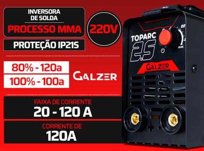 Imagem de Maquina Inversora De Solda Mma 120a Toparc2.5 Galzer 220v