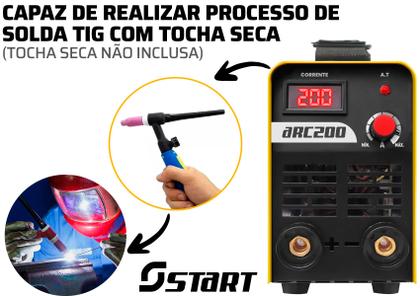 Imagem de Máquina Inversora De Solda Portatil Mma Eletrodo Tig 220v Top Arc200