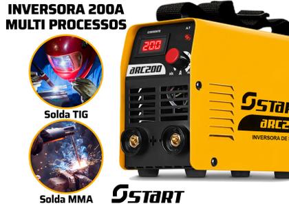 Imagem de Máquina Inversora De Solda Portatil Mma Eletrodo Tig Top Arc200 Com Kit Mascara e Esquadros
