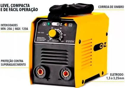 Máquina Inversora Solda Elétrica 120a + Máscara De Solda - Oz Imagem de Máquina Inversora Solda Elétrica 120a + Máscara De Solda