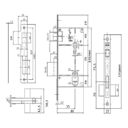 Imagem de Máquina Mecanismo de Fechadura Externa 55mm ST1R Cromado com Cilindro La Fonte