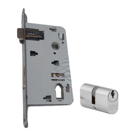 Imagem de Máquina Mecanismo de Fechadura Externa 55mm ST1R Cromado com Cilindro La Fonte