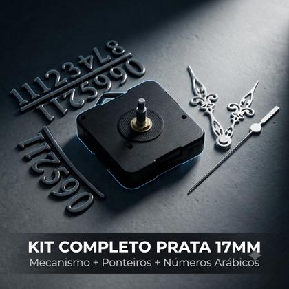 Imagem de Máquina Para Relógio 17mm Com Números E Ponteiros Prata G