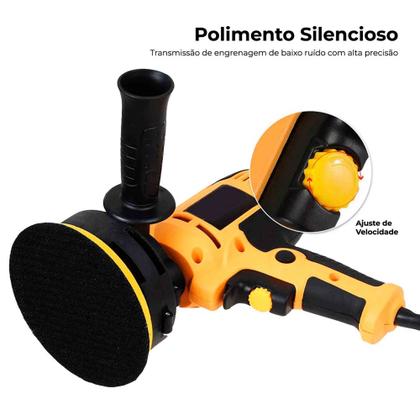 Imagem de Maquina Polidora Lixadeira Portatil Pintura Polir Lixar 700W Polimento Carro Politriz Ferramenta
