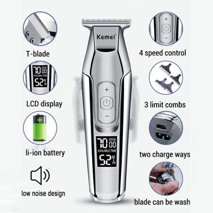 Imagem de Máquina Profissional Cabelo Aparador De Pelo Kemei 5027
