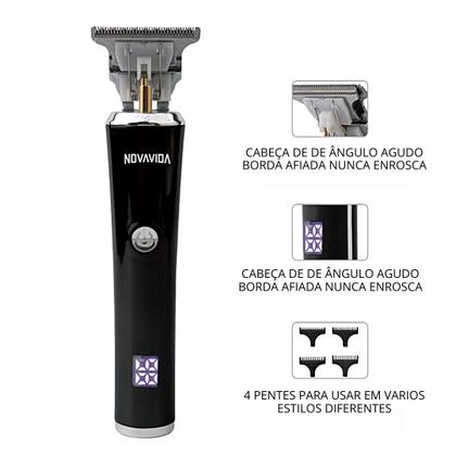 Imagem de Maquina Profissional de Barbear e Cortar Cabelo, Lâmina de Precisão-T Confortcut com Display LCD