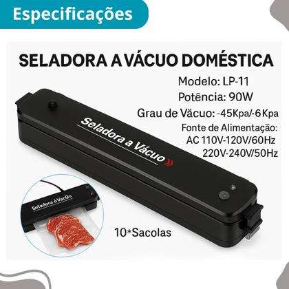 Imagem de Máquina Seladora Portátil de Alimentos Eficiente Bivolt