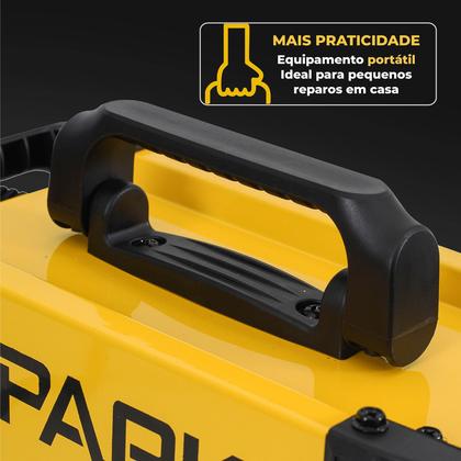 Imagem de Máquina Solda Inversora 120MMA Bivolt Painel Digital SparkBR Máscara Acessórios Portátil Alça Transporte Profissional 2,0 2,5 3,2 Eletrodos AMGW01