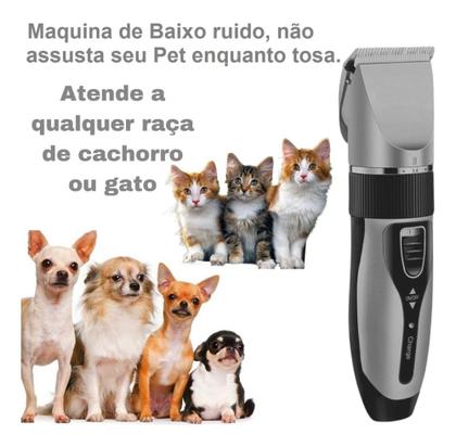 Imagem de Máquina Tosador Aparador Pelos Pet Cães Gatos Recarregável