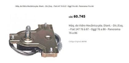 Imagem de Maquina Vidro Mecânica - Fiat 147 76/87 (COD 07)