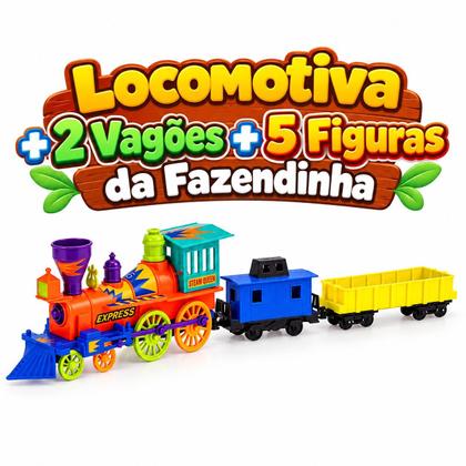 Imagem de Máquinas Gulliver Locomotiva Com Vagões E Animais