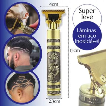 Imagem de Maquininha Dragão Dourada para Barba e Bigode Perfeitos