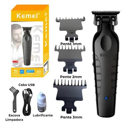 Imagem de Maquininha Kemei KM-2299 Profissional para Aparar Cabelo Barba Peito USB